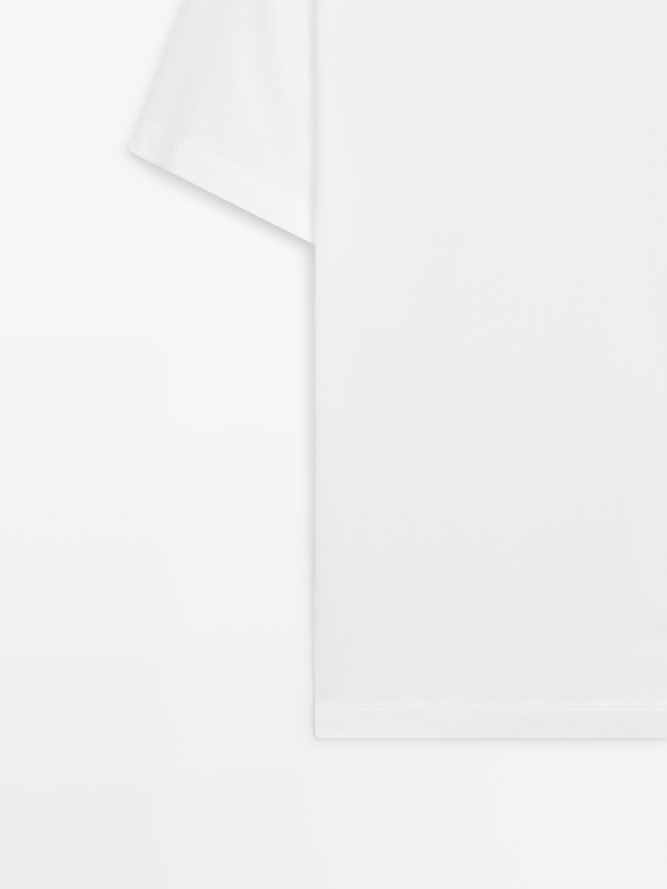 T-shirt col en V 100 % coton